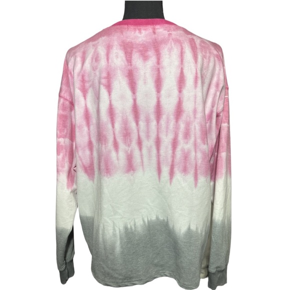 Pants Store Tie-Dye Pink and Gray Long Sleeve Top size Medium - Picture 3 of 6